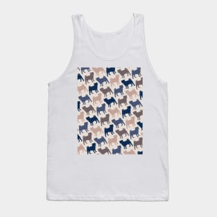 Elegant Wood Pug Pattern Tank Top